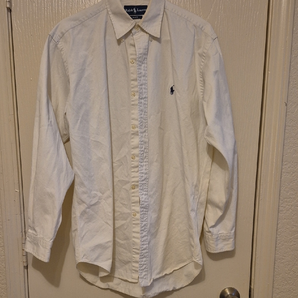 Ralph Lauren White Casual Button Down Shirt